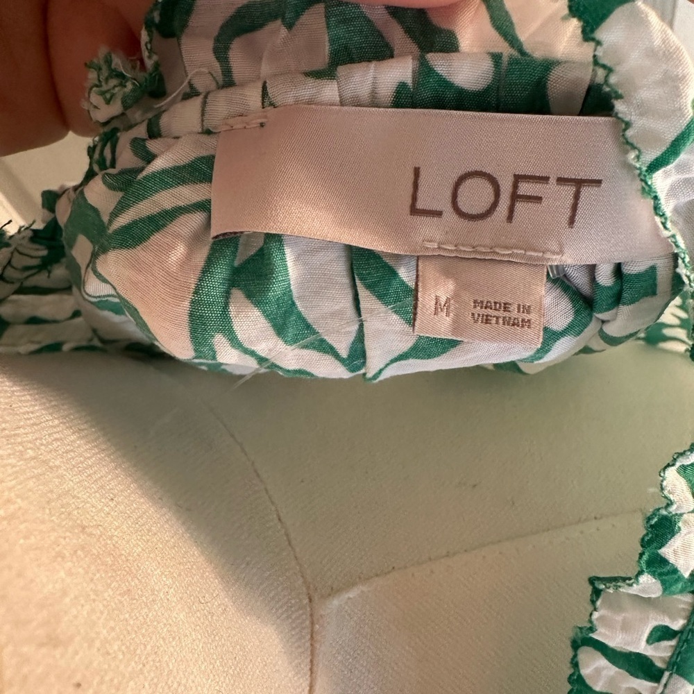 Loft Floral Tie Cuff Blouse Size Medium NWOT - Picture 5 of 7